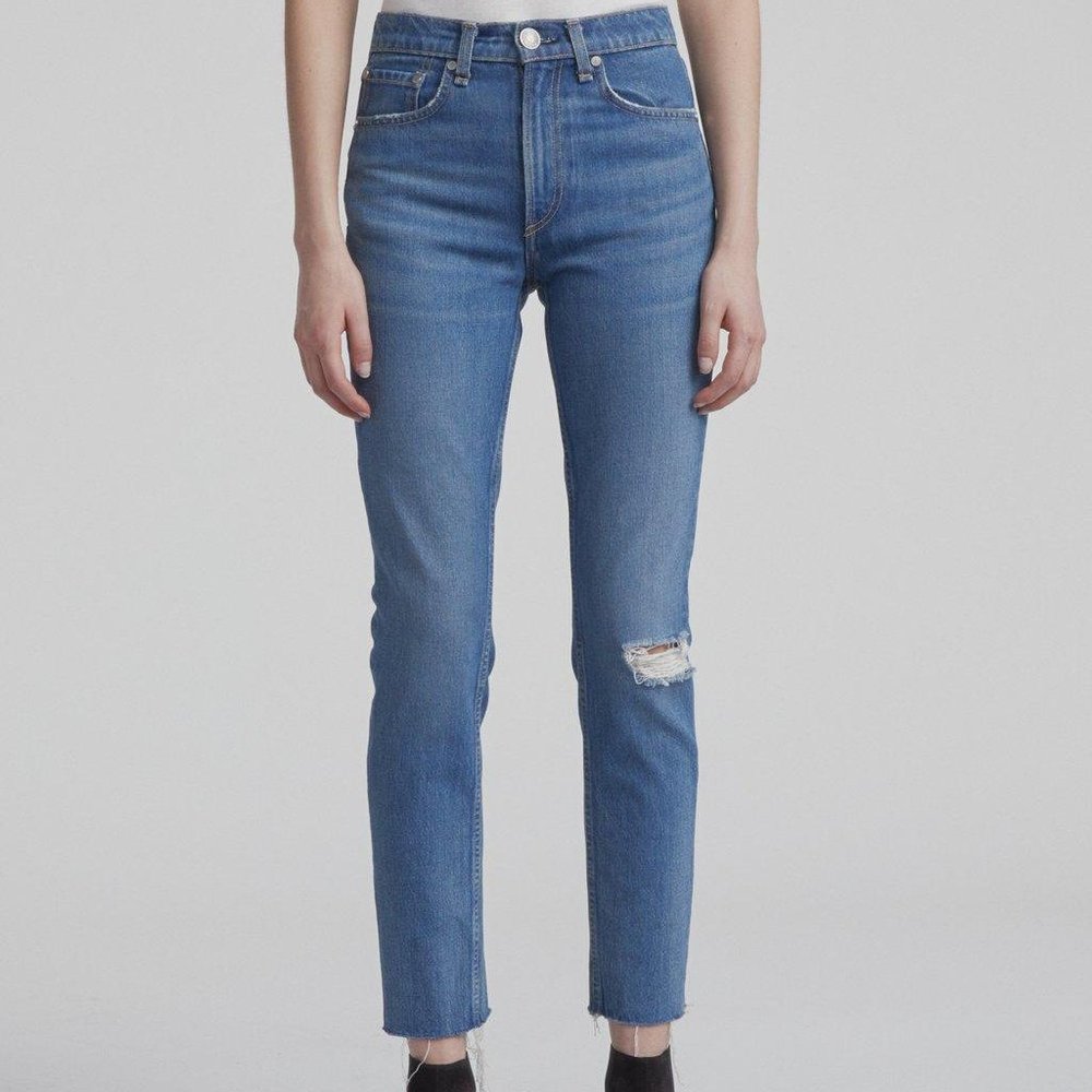 Rag & Bone High-Rise Ankle Skinny Pamela Raw Hem